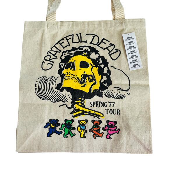 Urban Outfitters Grateful Dead Spring '77 Beige Canvas Tote Bag NWT - Picture 2 of 7